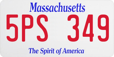 MA license plate 5PS349