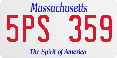 MA license plate 5PS359
