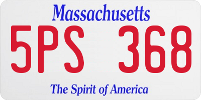 MA license plate 5PS368
