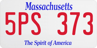 MA license plate 5PS373