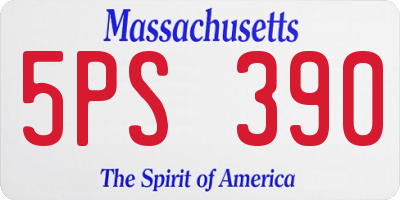 MA license plate 5PS390