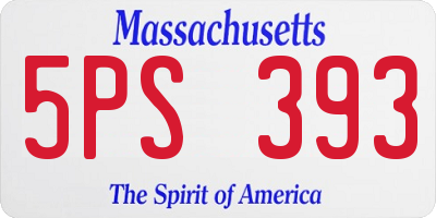 MA license plate 5PS393