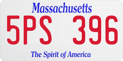 MA license plate 5PS396
