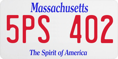 MA license plate 5PS402