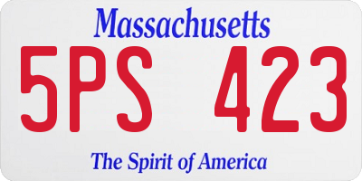 MA license plate 5PS423