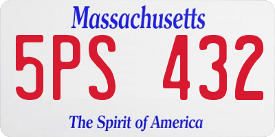 MA license plate 5PS432