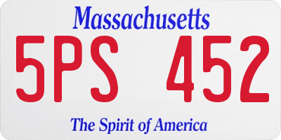 MA license plate 5PS452