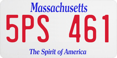 MA license plate 5PS461