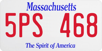MA license plate 5PS468