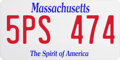 MA license plate 5PS474
