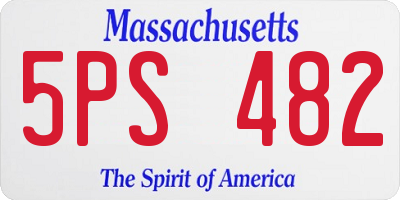 MA license plate 5PS482