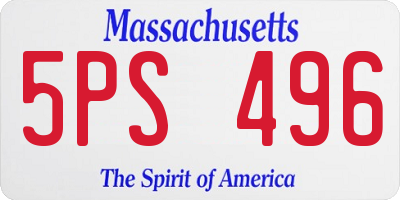 MA license plate 5PS496
