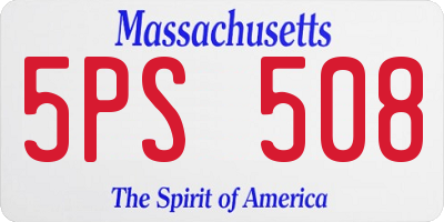 MA license plate 5PS508