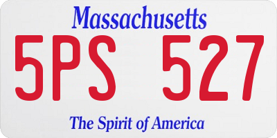 MA license plate 5PS527