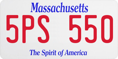 MA license plate 5PS550