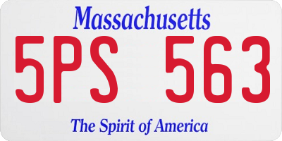 MA license plate 5PS563