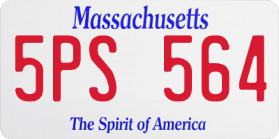 MA license plate 5PS564