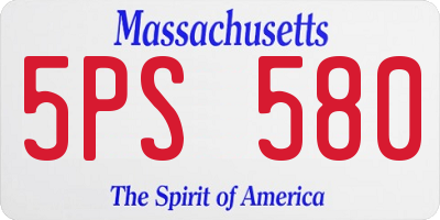 MA license plate 5PS580