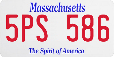 MA license plate 5PS586