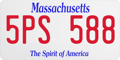 MA license plate 5PS588