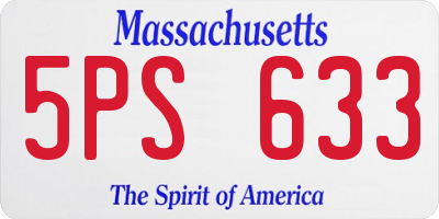 MA license plate 5PS633