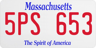 MA license plate 5PS653