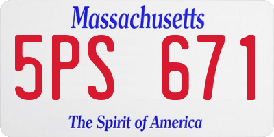 MA license plate 5PS671