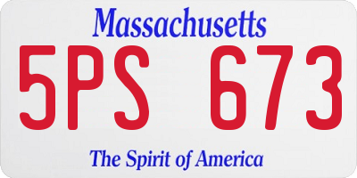 MA license plate 5PS673