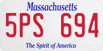 MA license plate 5PS694