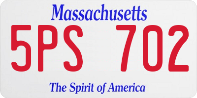 MA license plate 5PS702