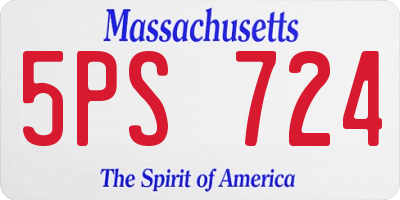 MA license plate 5PS724