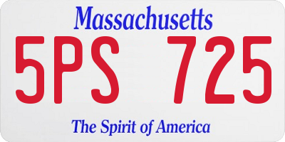 MA license plate 5PS725