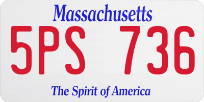 MA license plate 5PS736
