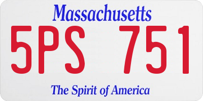 MA license plate 5PS751