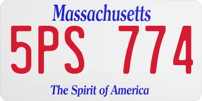 MA license plate 5PS774