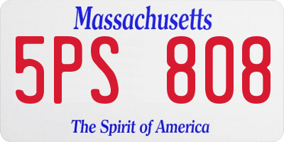 MA license plate 5PS808