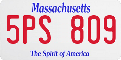 MA license plate 5PS809