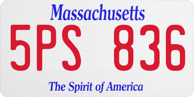 MA license plate 5PS836