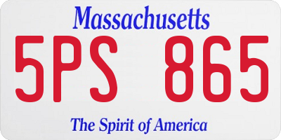MA license plate 5PS865