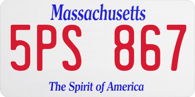 MA license plate 5PS867