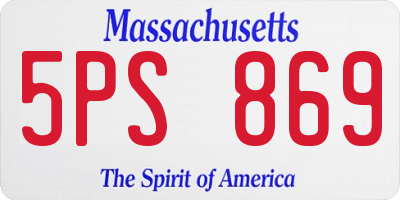 MA license plate 5PS869