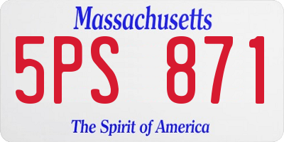 MA license plate 5PS871