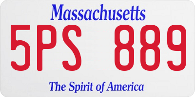 MA license plate 5PS889