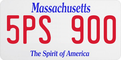 MA license plate 5PS900
