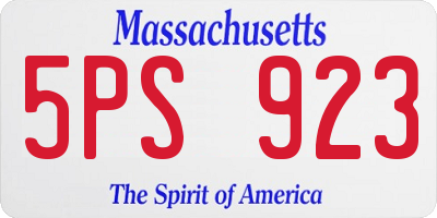 MA license plate 5PS923