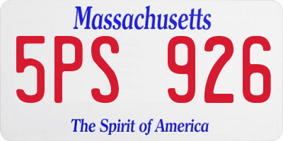 MA license plate 5PS926