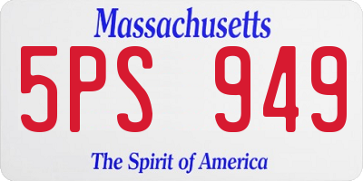 MA license plate 5PS949