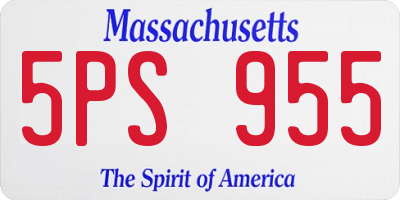 MA license plate 5PS955
