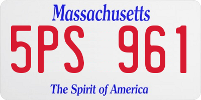 MA license plate 5PS961