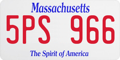 MA license plate 5PS966